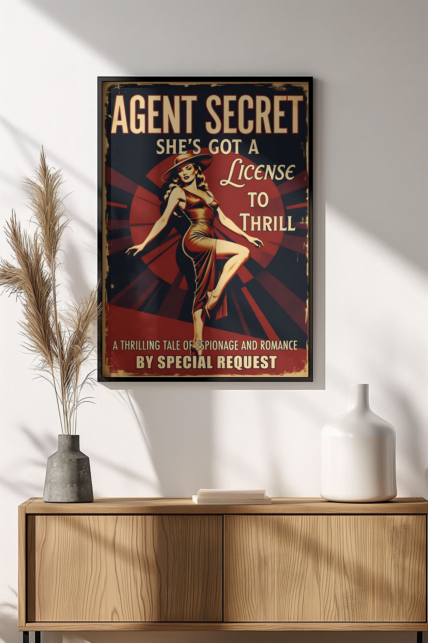 Agent Secret License to Thrill - Vintage Spy Poster