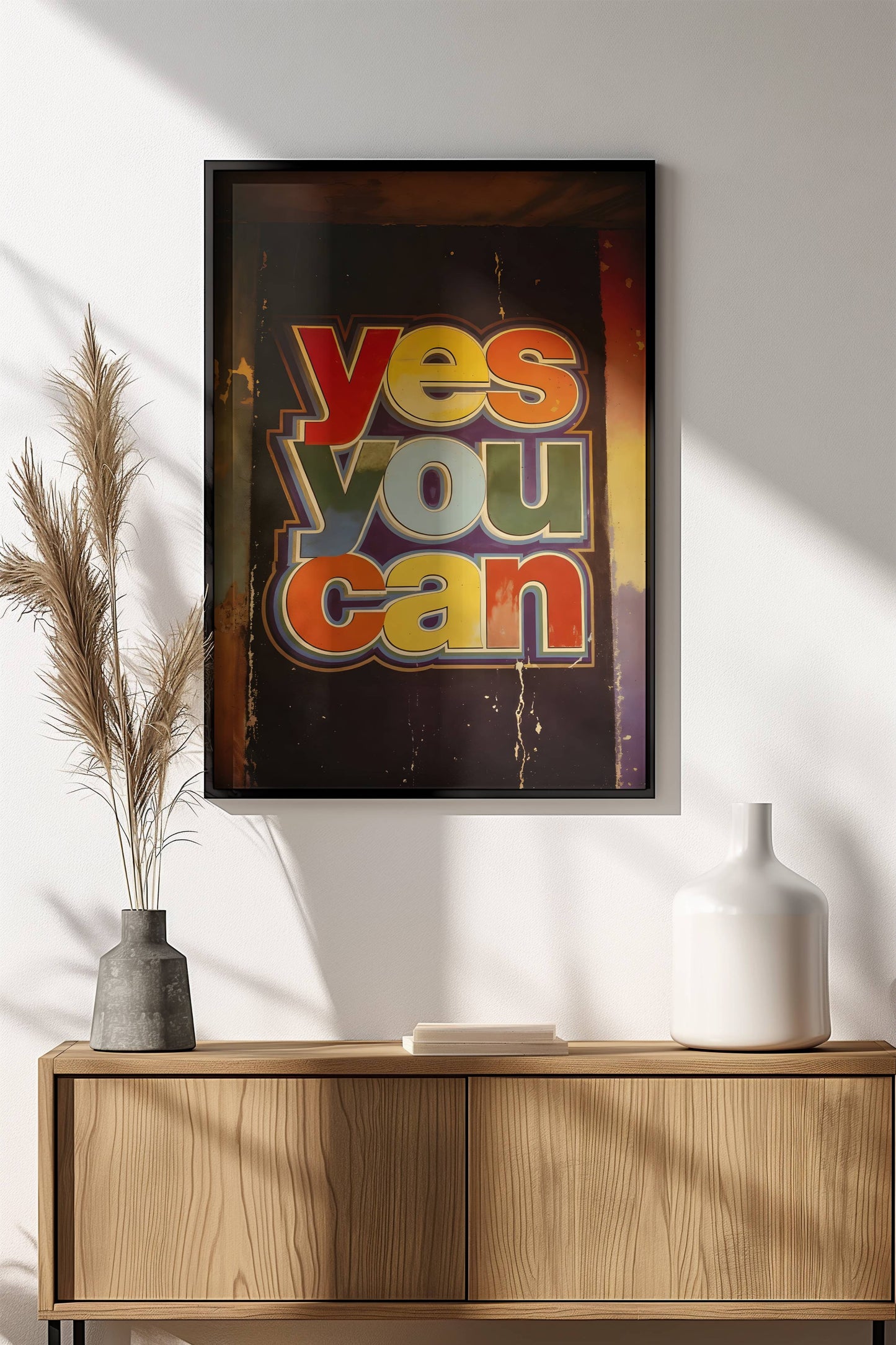 Yes You Can Poster - Retro Motivational Yes Art