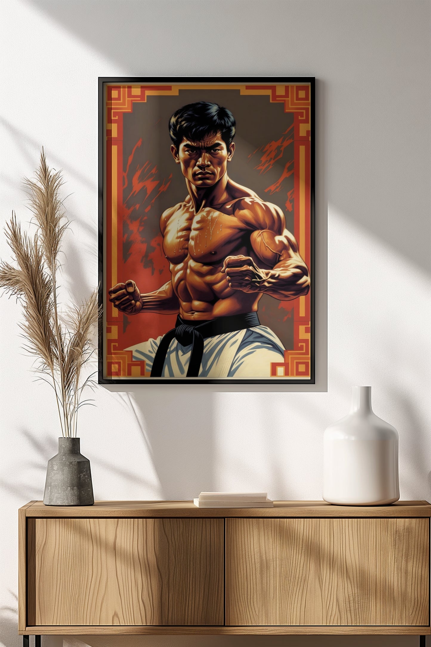 Martial Arts Warrior Poster – Retro Kung Fu Power Art