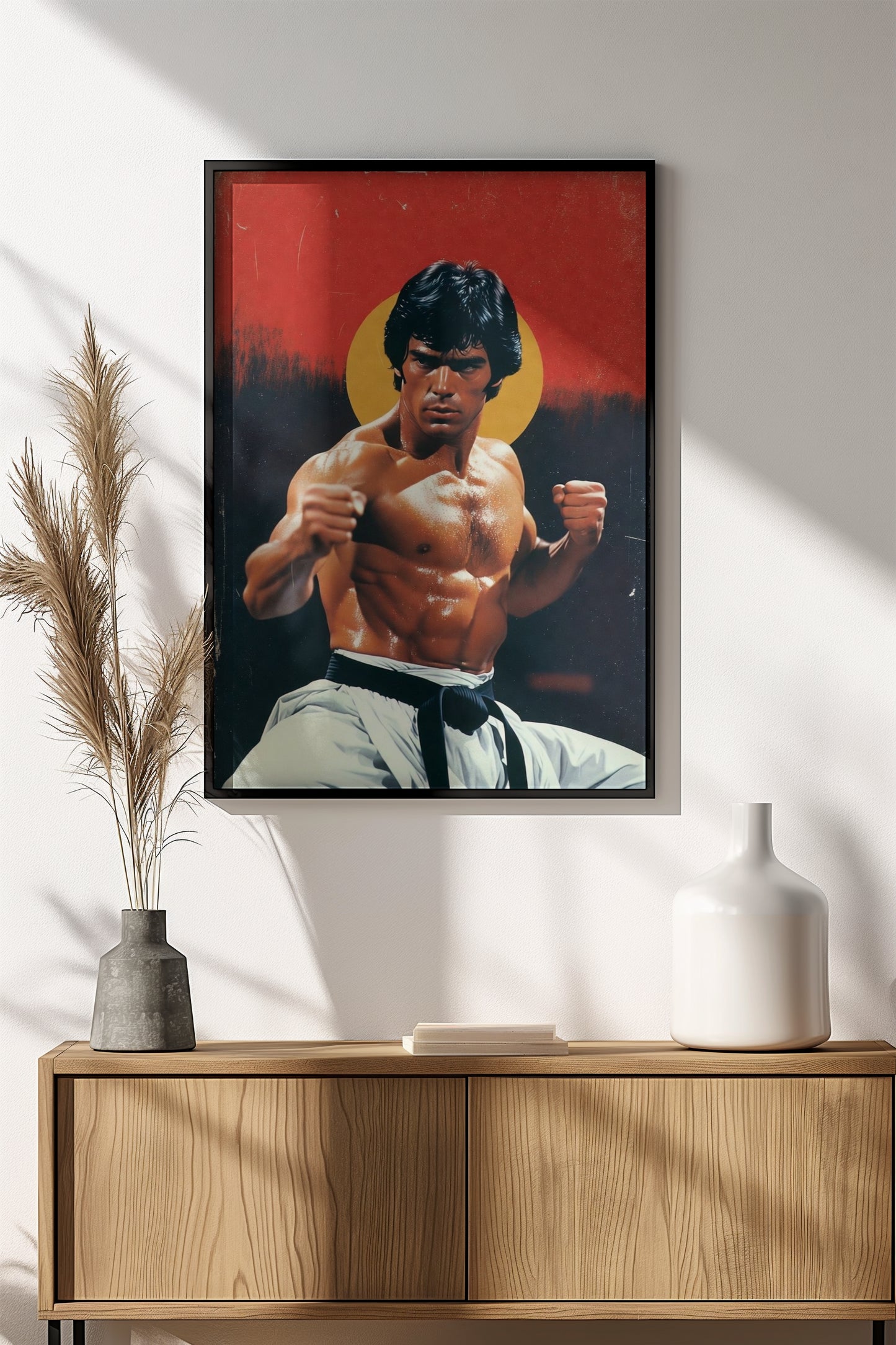 Martial Arts Warrior Poster – Retro Kung Fu Power Art