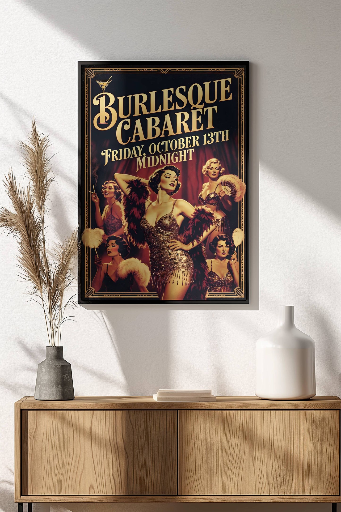 Burlesque Cabaret Poster – Retro Friday Midnight Show Art