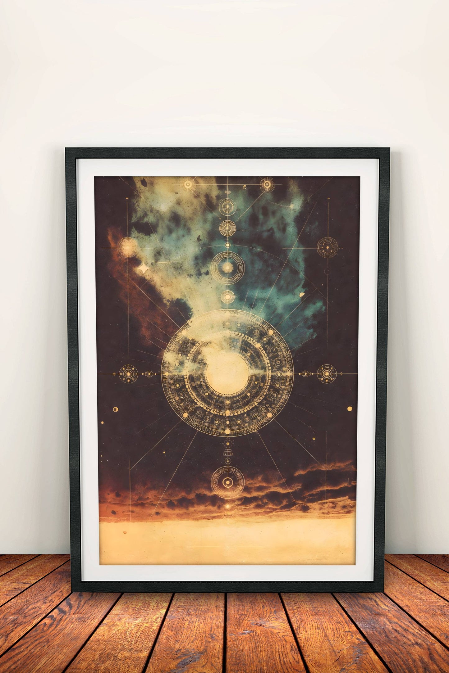 Cosmic Mandala Poster – Retro Mystical Universe Art
