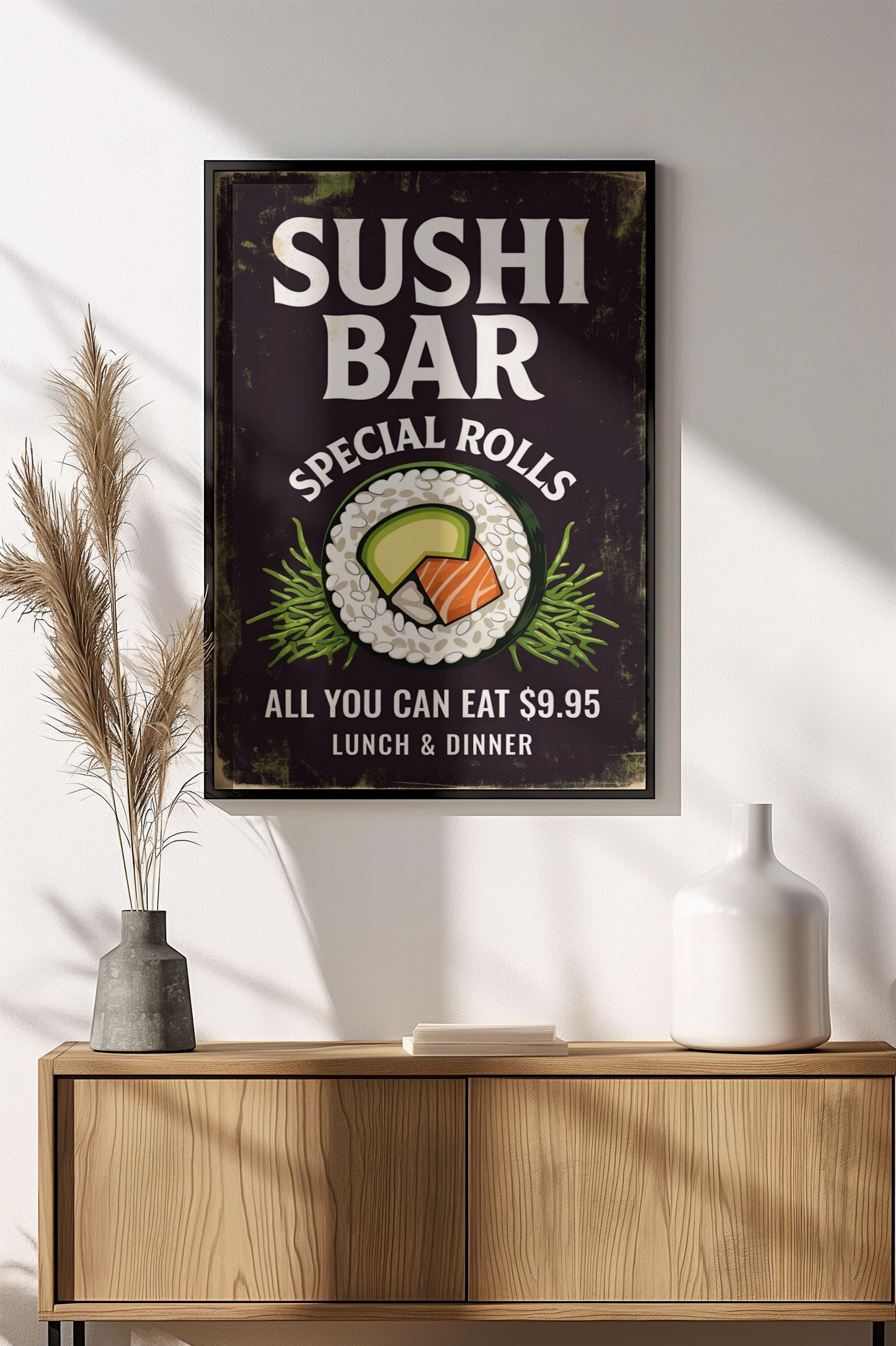 Sushi Bar Special Rolls - Retro Vintage Kitchen Poster