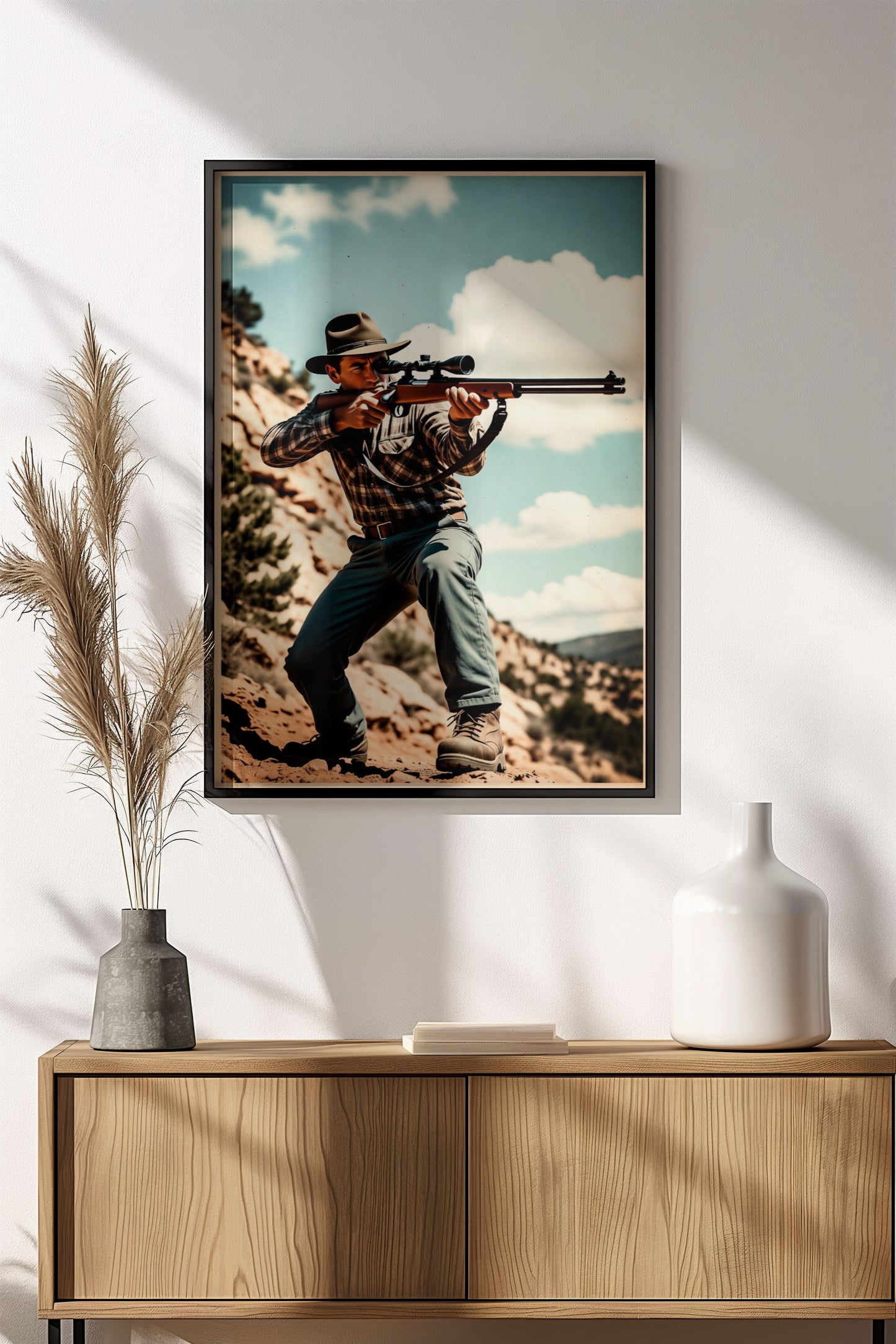 Vintage Rifle Hunter - Retro Outdoor Adventure Poster