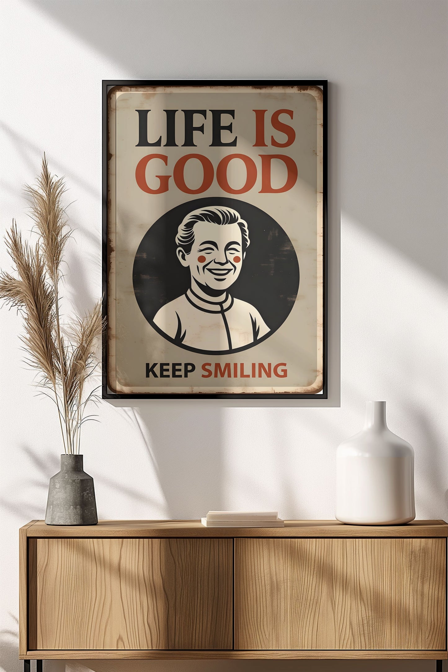 Life Is Good Keep Smiling - Vintage Retro Poster