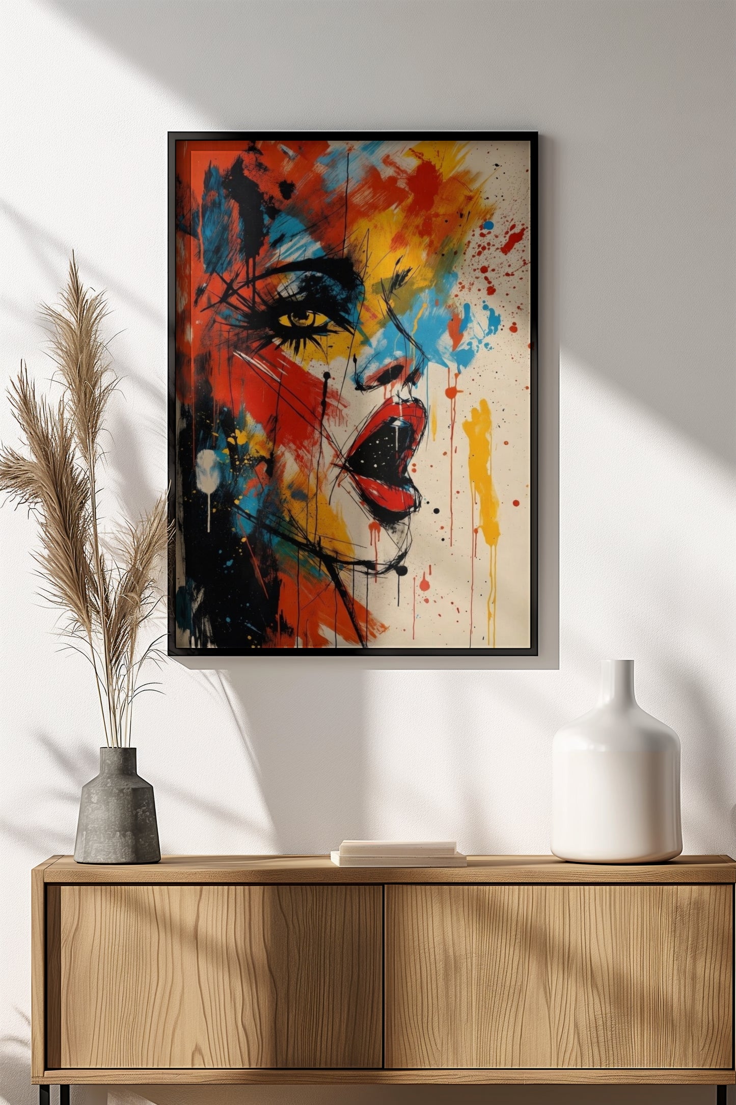 Abstract Passion Poster – Retro Emotional Expression Art