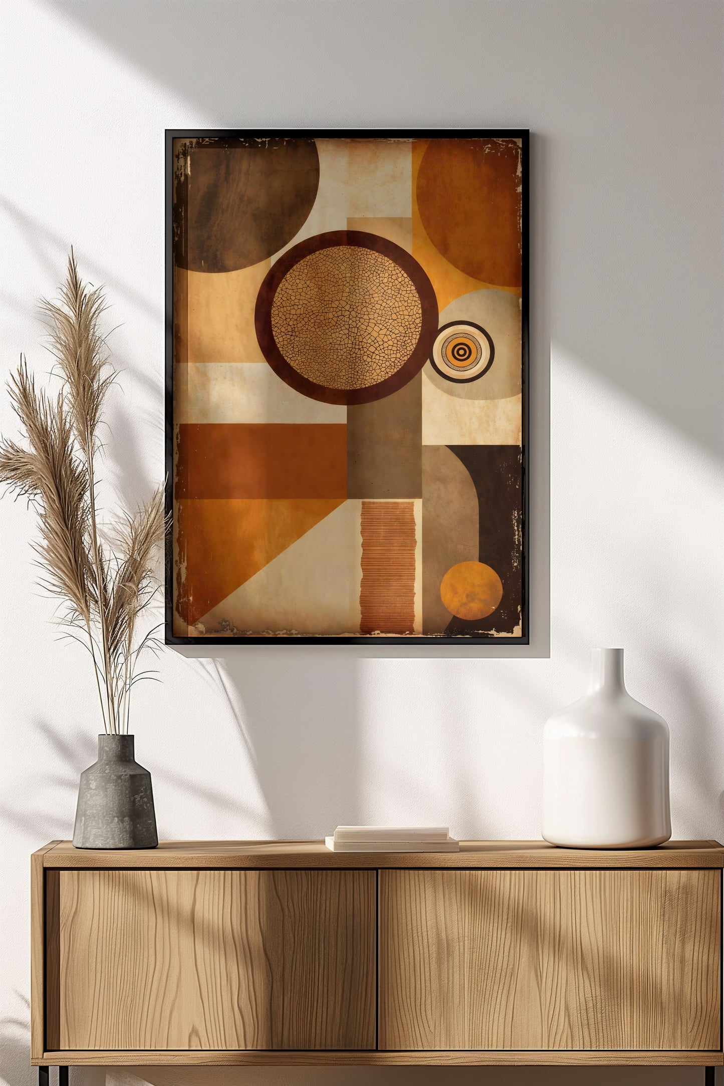 Abstract Geometric Circles - Retro Vintage Mid-Century Poster