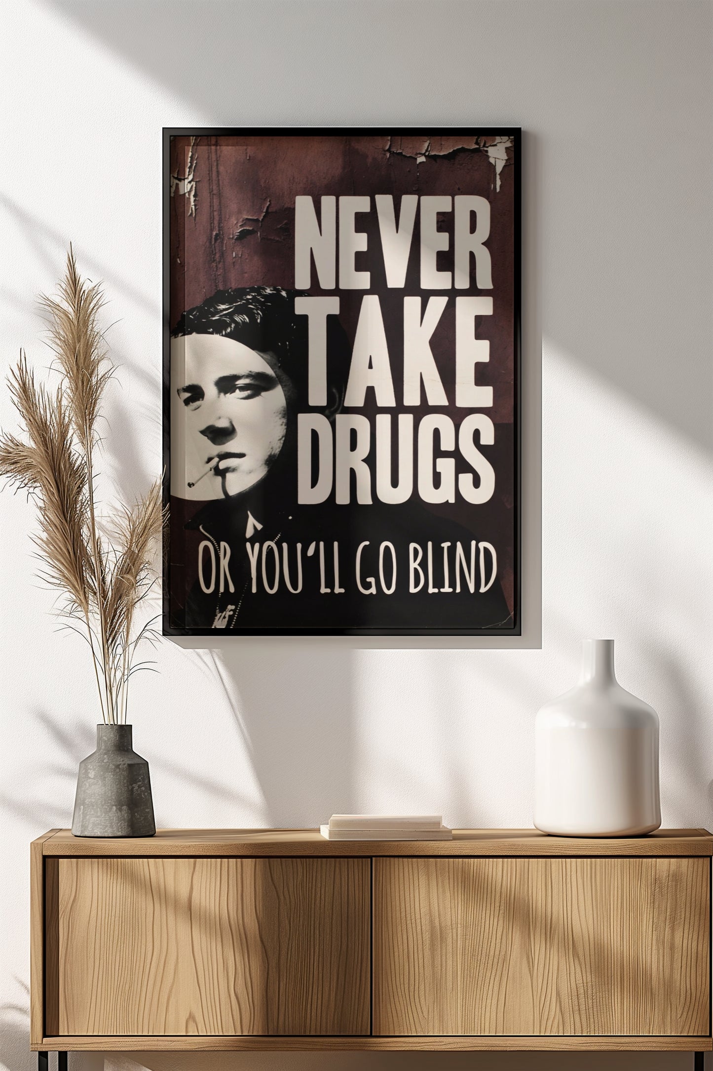 Never Take Drugs Poster - Retro Anti-Drug Warning Art