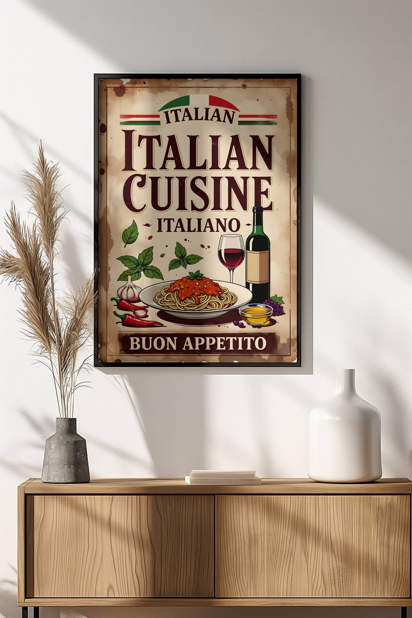 Italian Cuisine Poster – Retro Buon Appetito Art