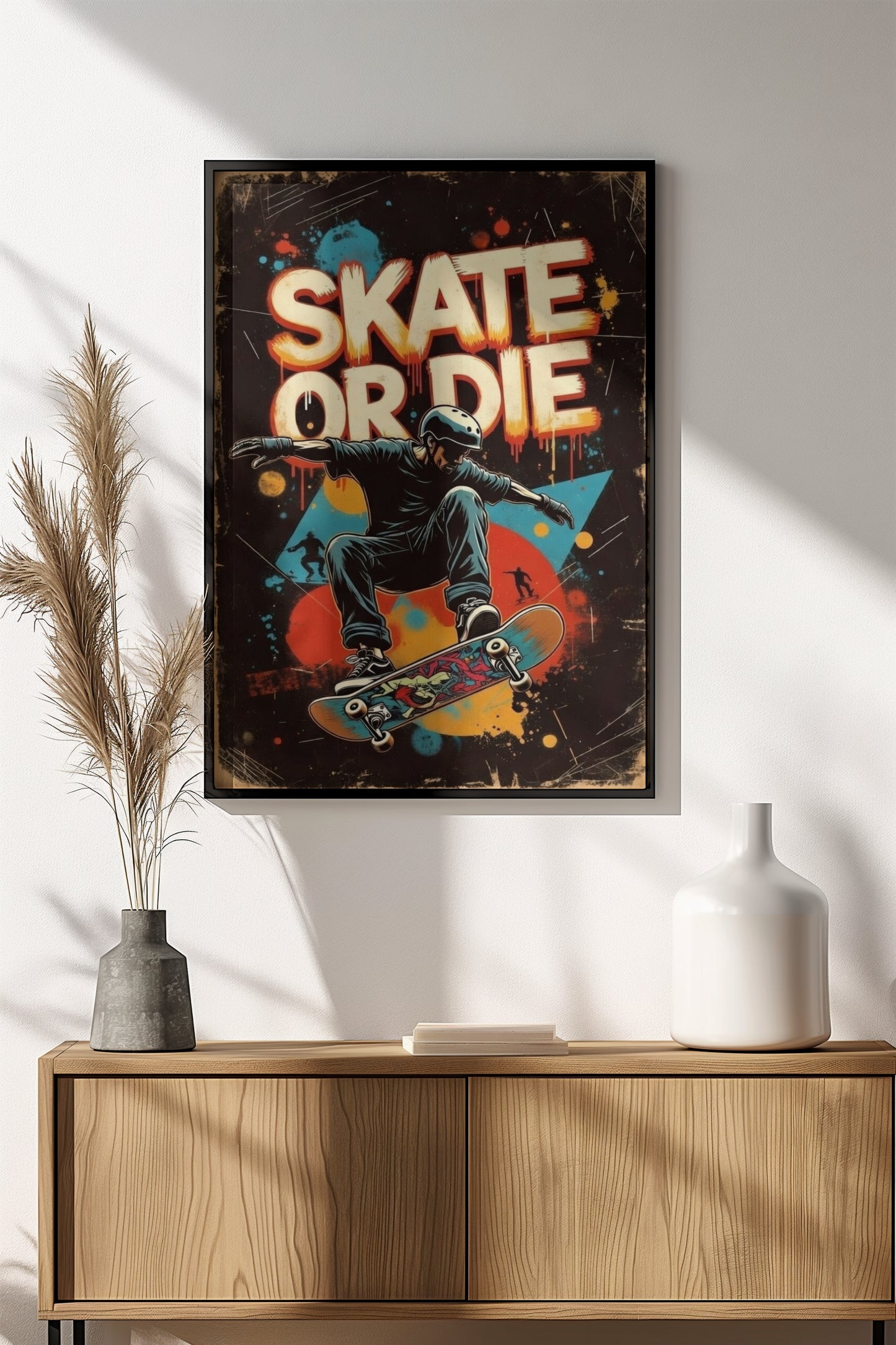 Skate or Die Poster – Retro Street Skate Art