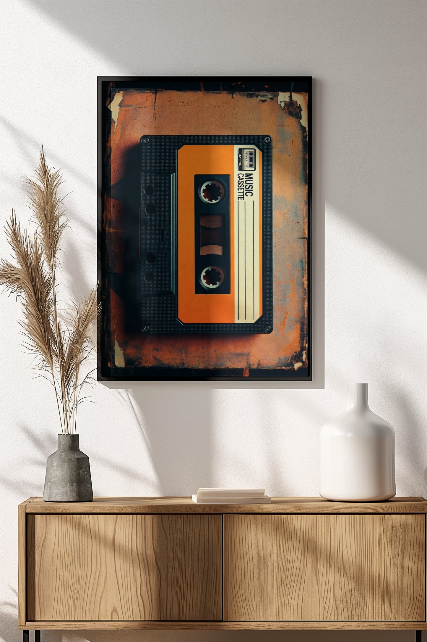 Retro Cassette Music Poster – Vintage 80s Mixtape Art