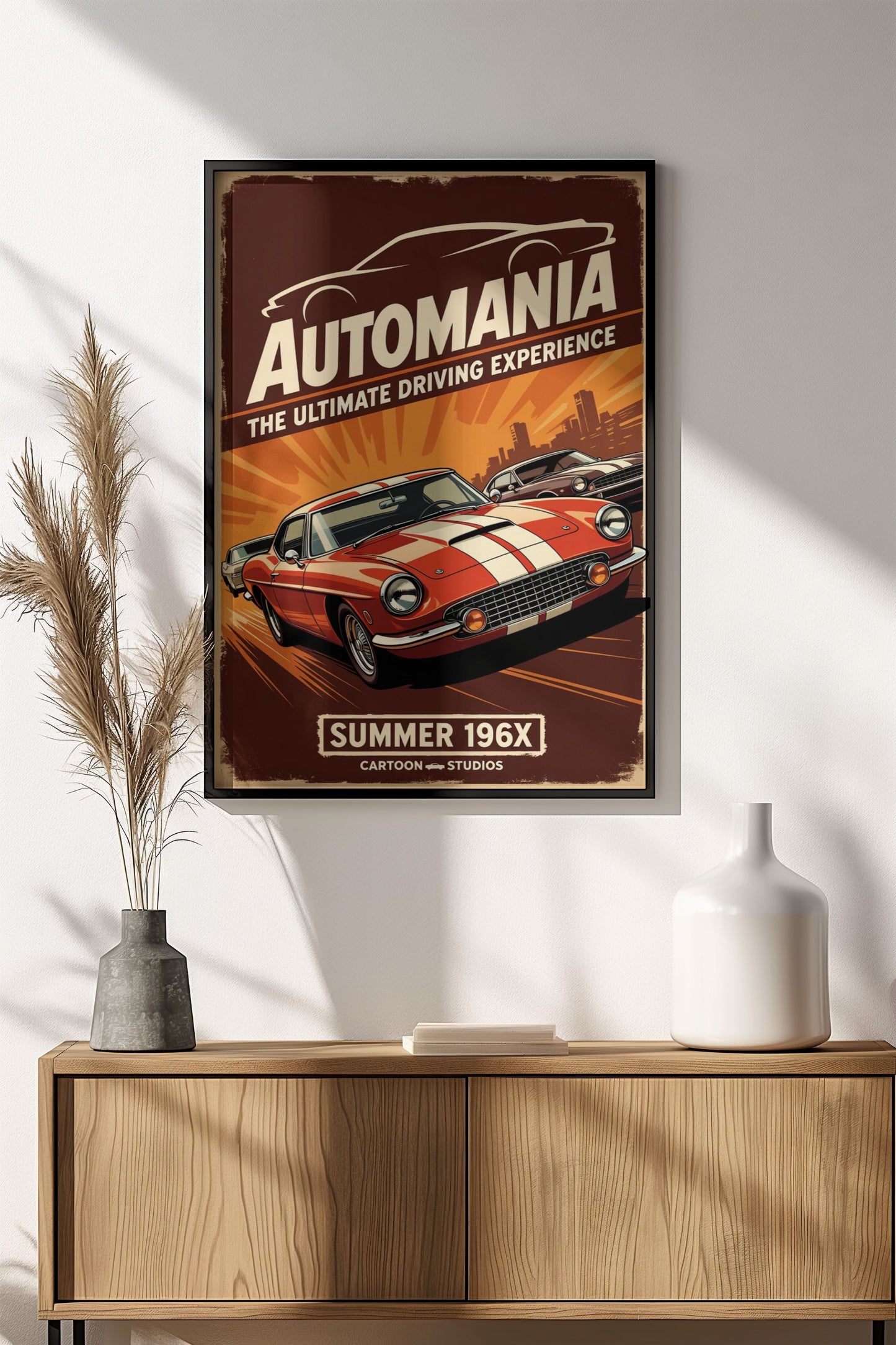 Automania Poster – Retro Classic Cars Driving Experience Art
