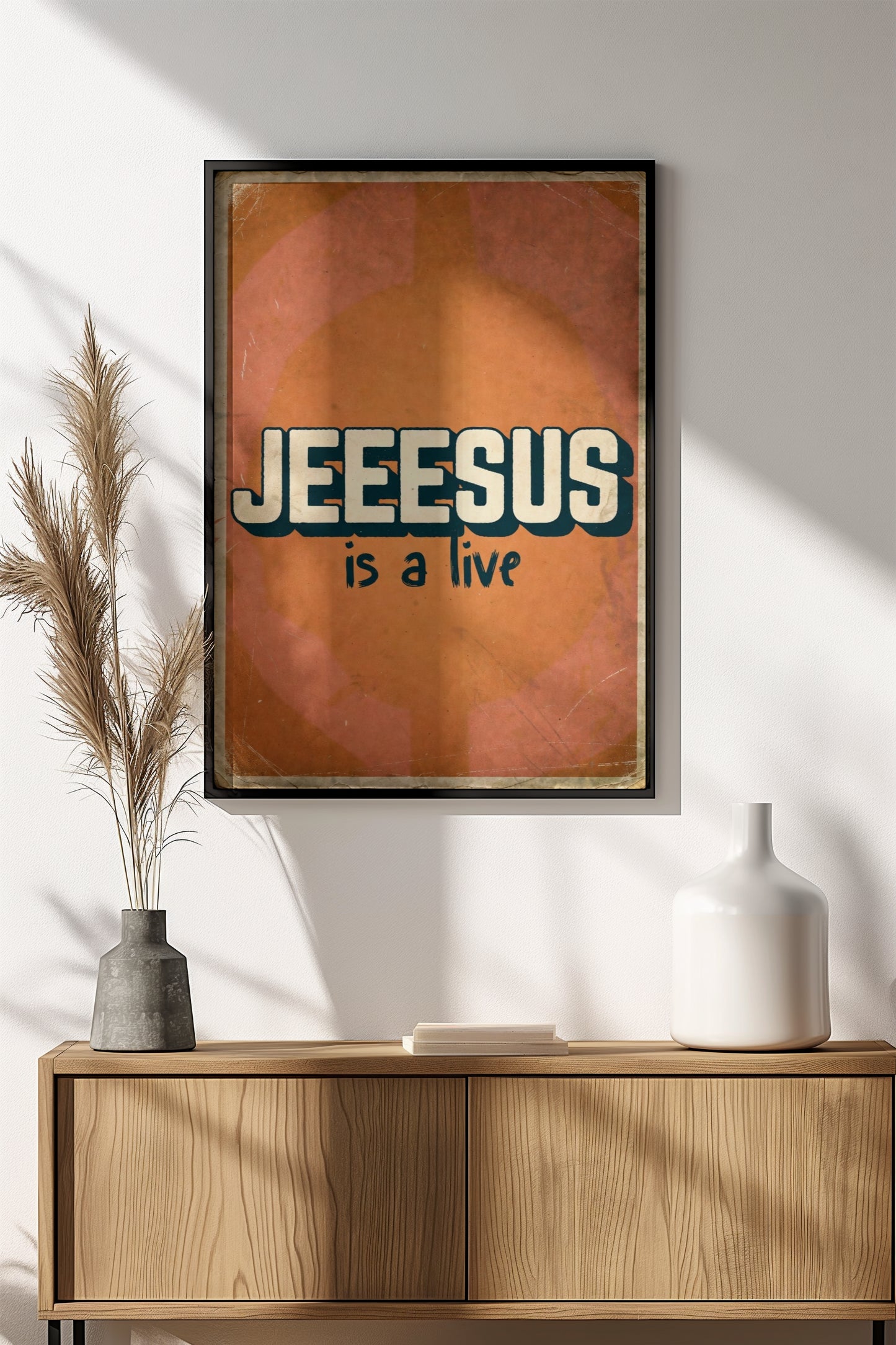 Jesus Is Alive Poster – Retro Spiritual Faith Art