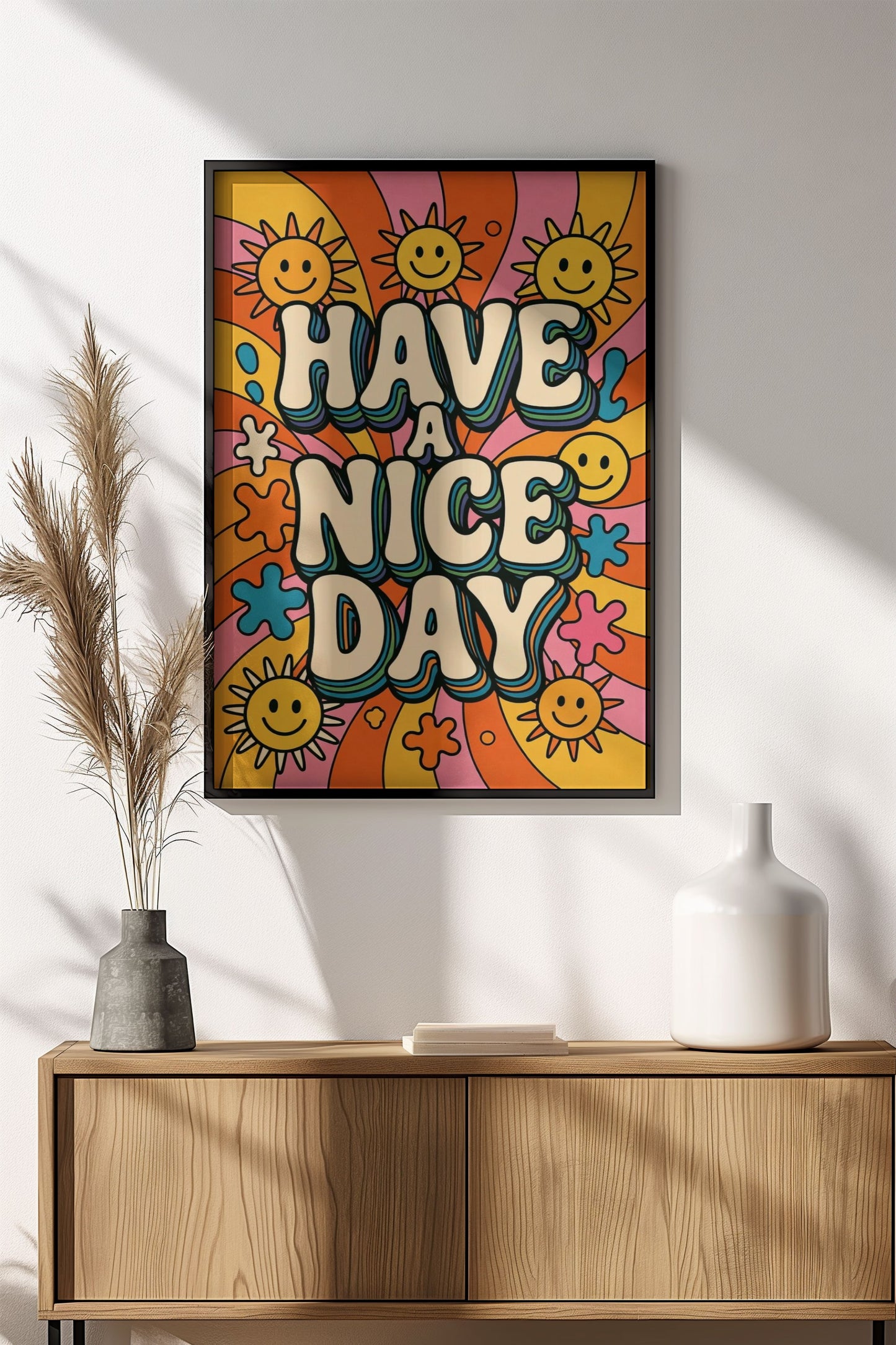 Have a Nice Day Poster - Retro Sunshine Art