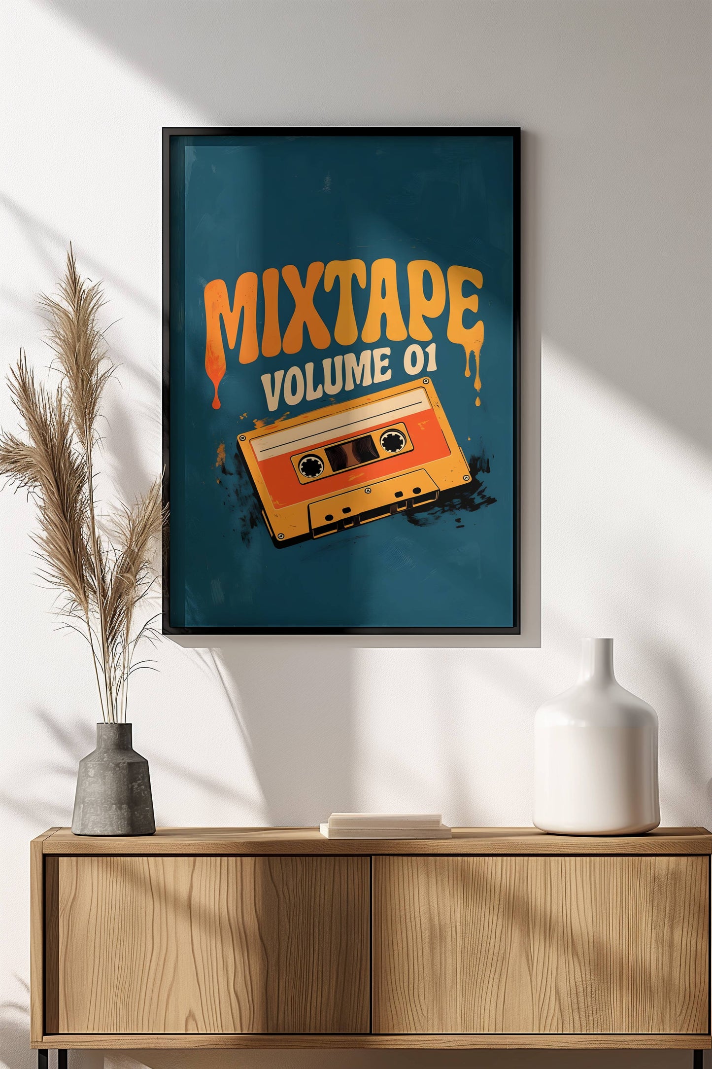 Mixtape Volume 01 Poster – Retro 80s Cassette Vibes Art