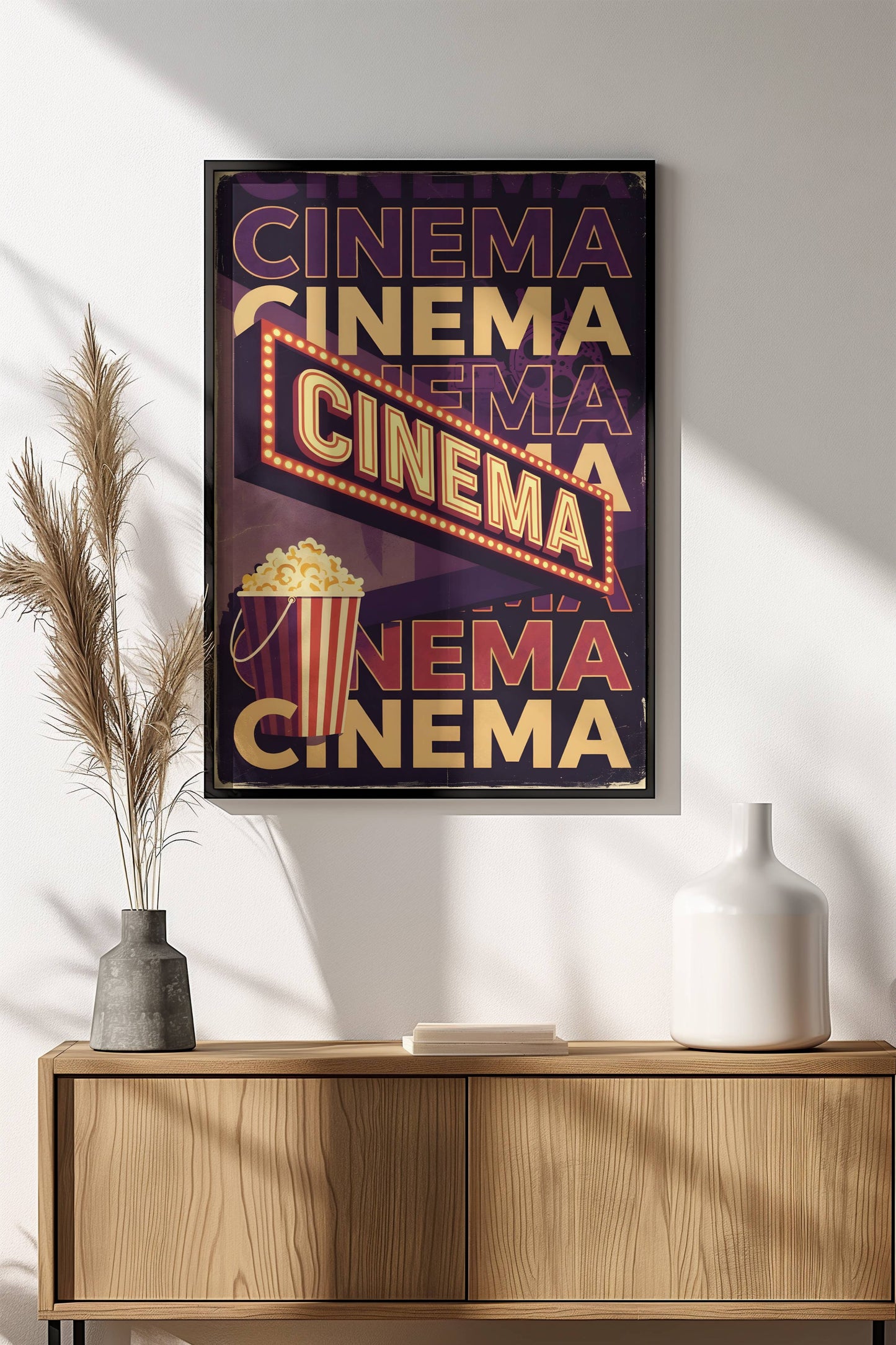 Cinema Retro Poster – Vintage Movie Night Art