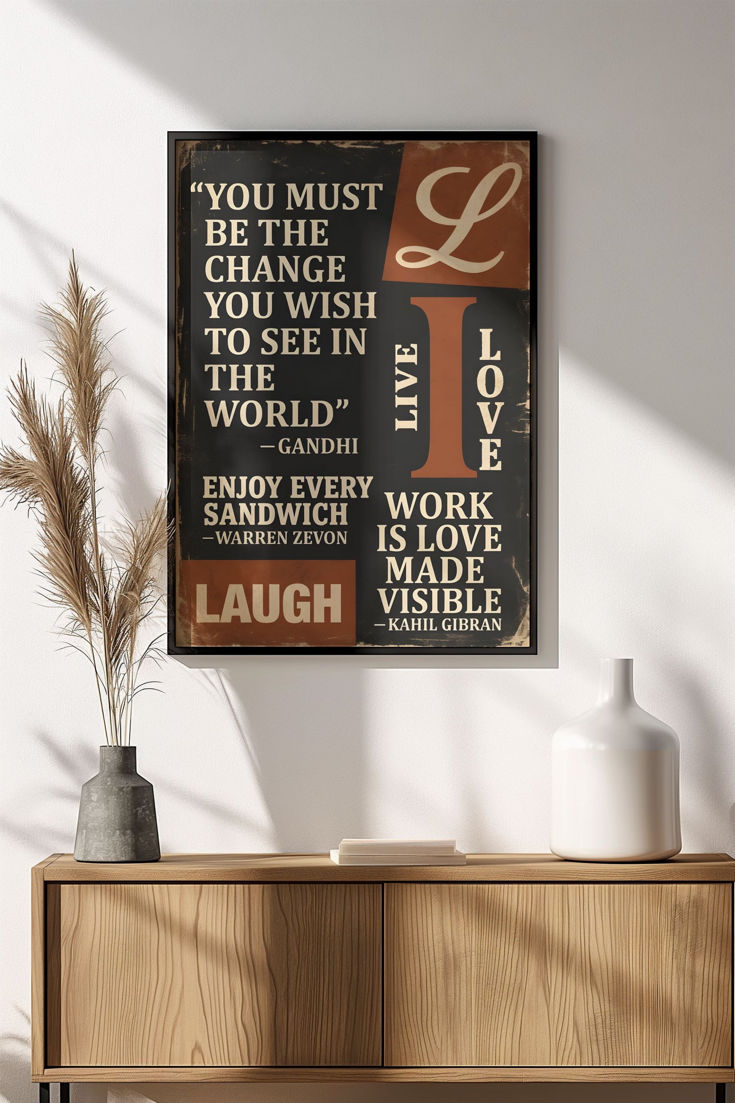 Live Love Laugh - Vintage Inspirational Poster