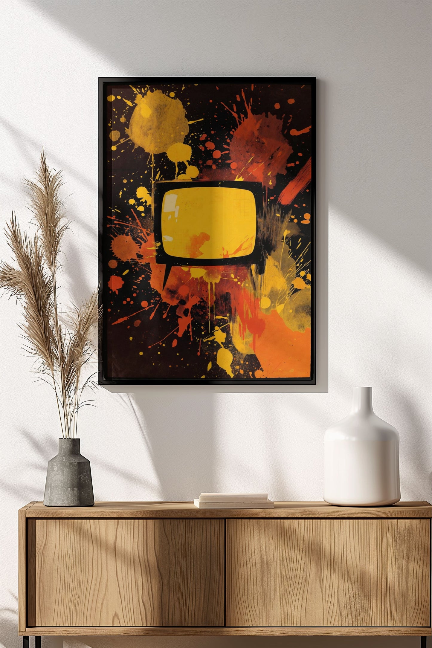 Retro TV Splash Art - Vintage Abstract Television Poster