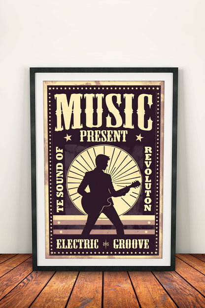 Music Revolution Electric Groove - Vintage Rock Poster