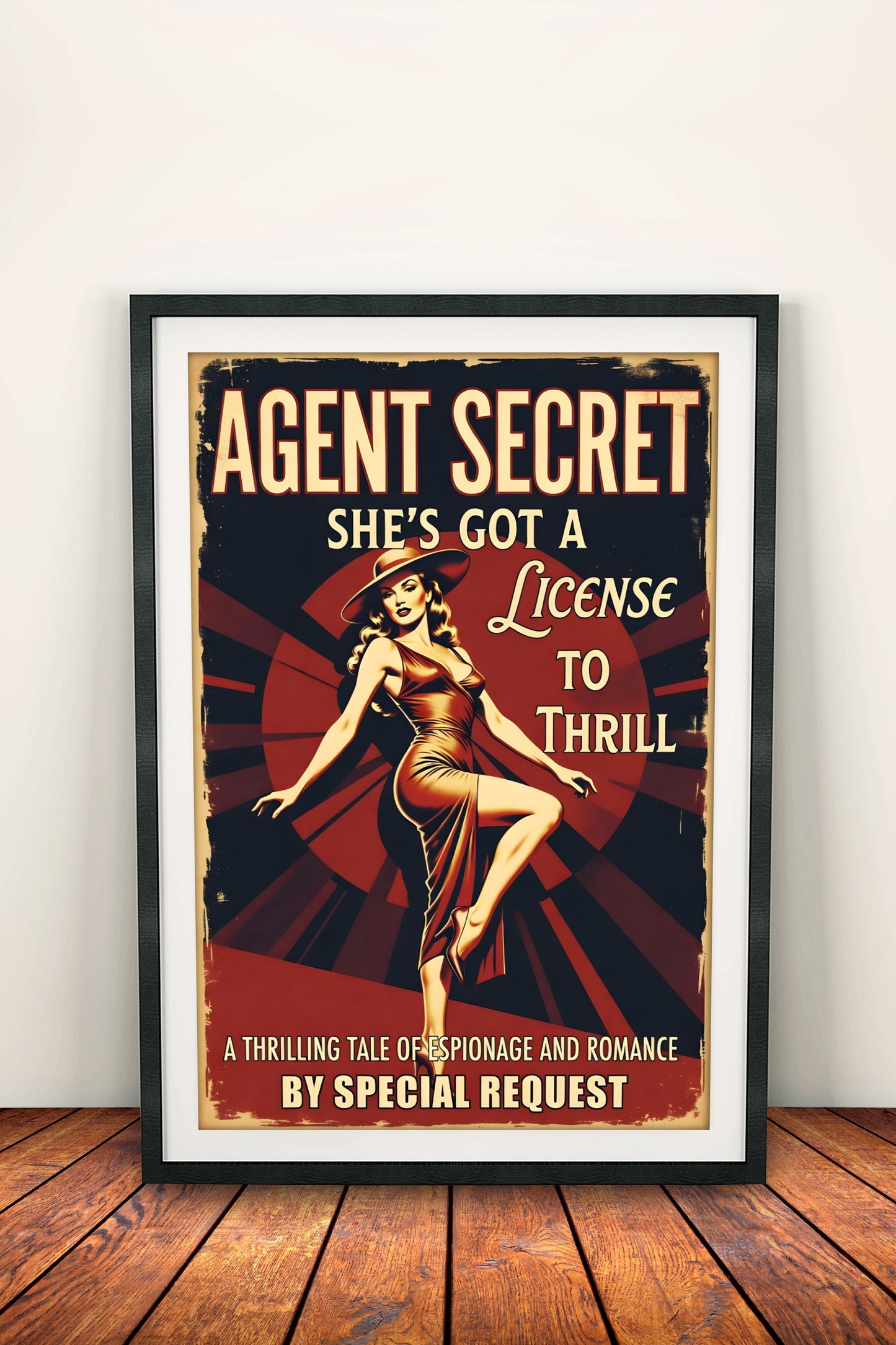 Agent Secret License to Thrill - Vintage Spy Poster