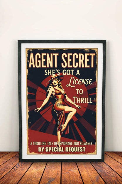 Agent Secret License to Thrill - Vintage Spy Poster