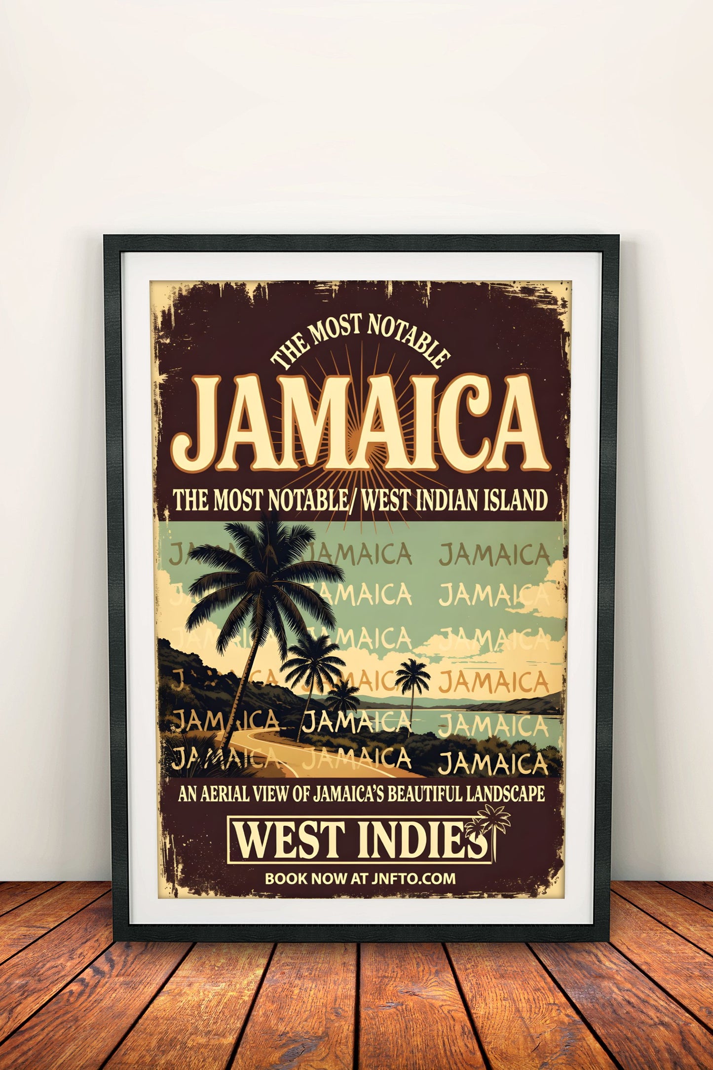Jamaica Vintage Travel Poster – Retro Tropical Island Art