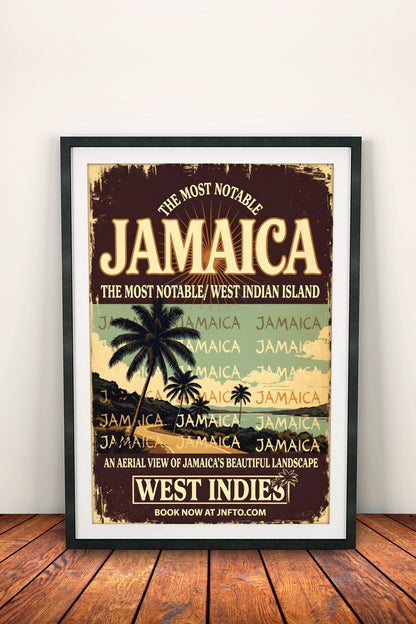 Jamaica Vintage Travel Poster – Retro Tropical Island Art