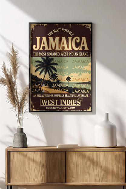 Jamaica Vintage Travel Poster – Retro Tropical Island Art