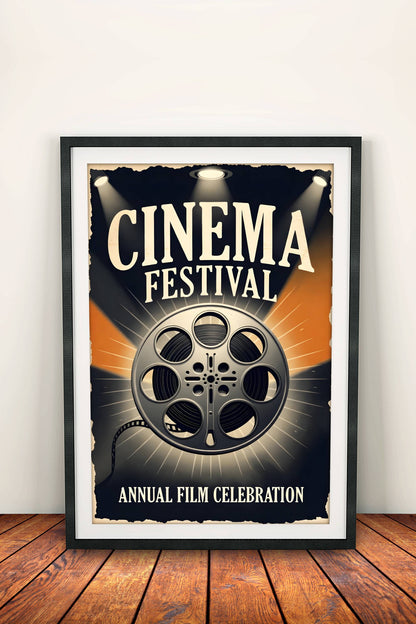 Cinema Festival Poster – Retro Annual Film Celebration Art
