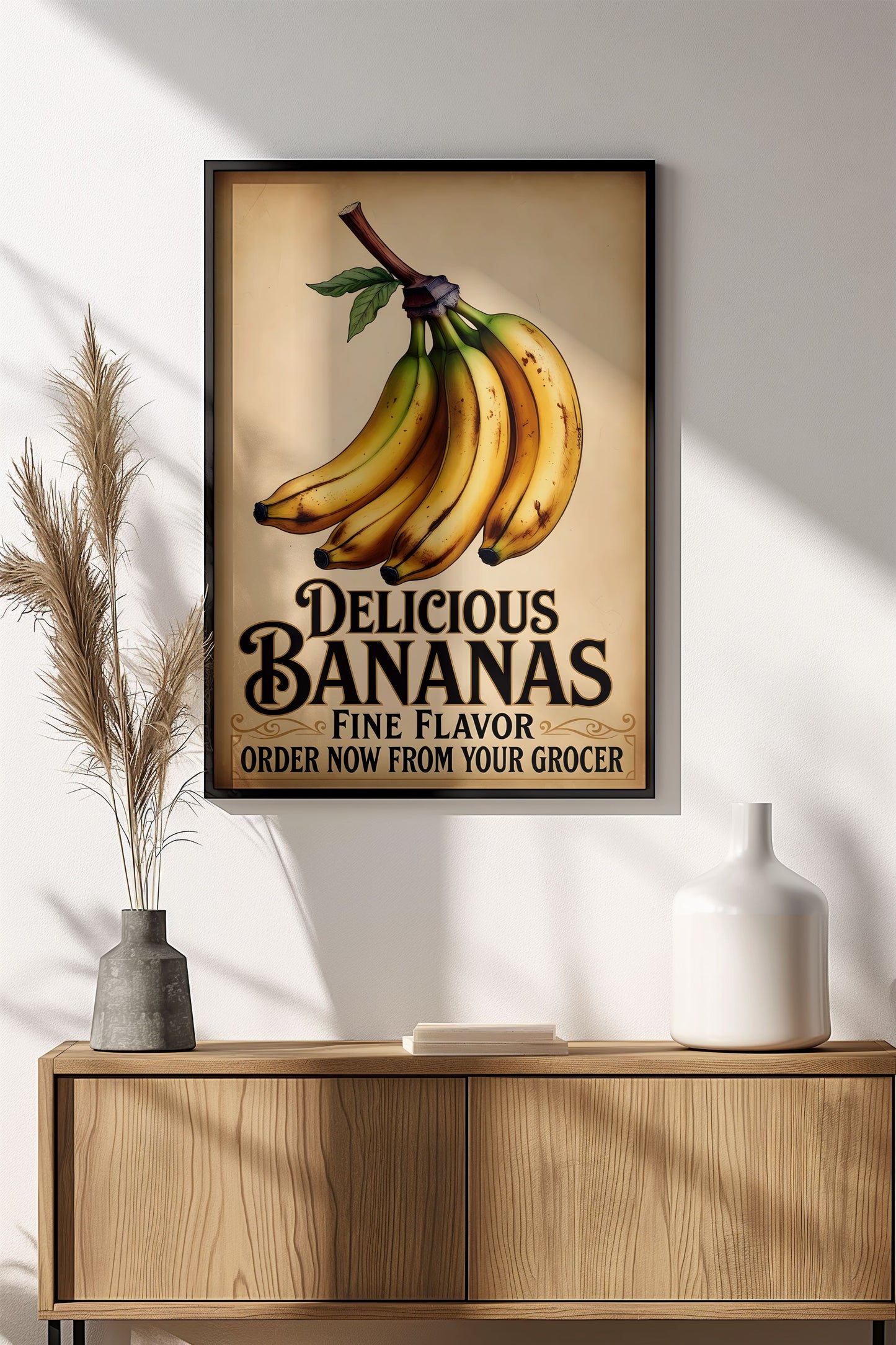 Delicious Bananas - Vintage Grocery Poster
