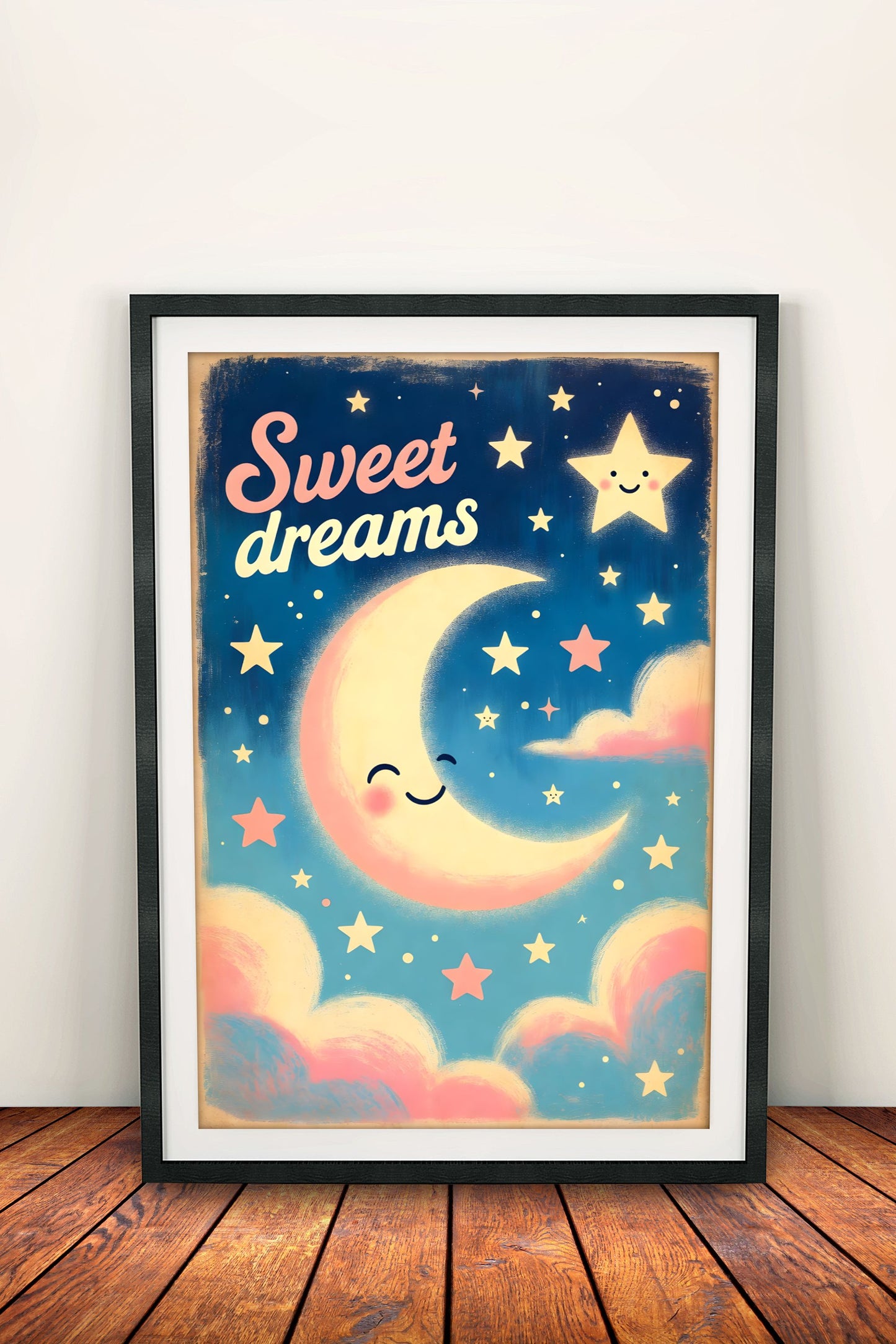 Sweet Dreams Moon - Vintage Kids Poster