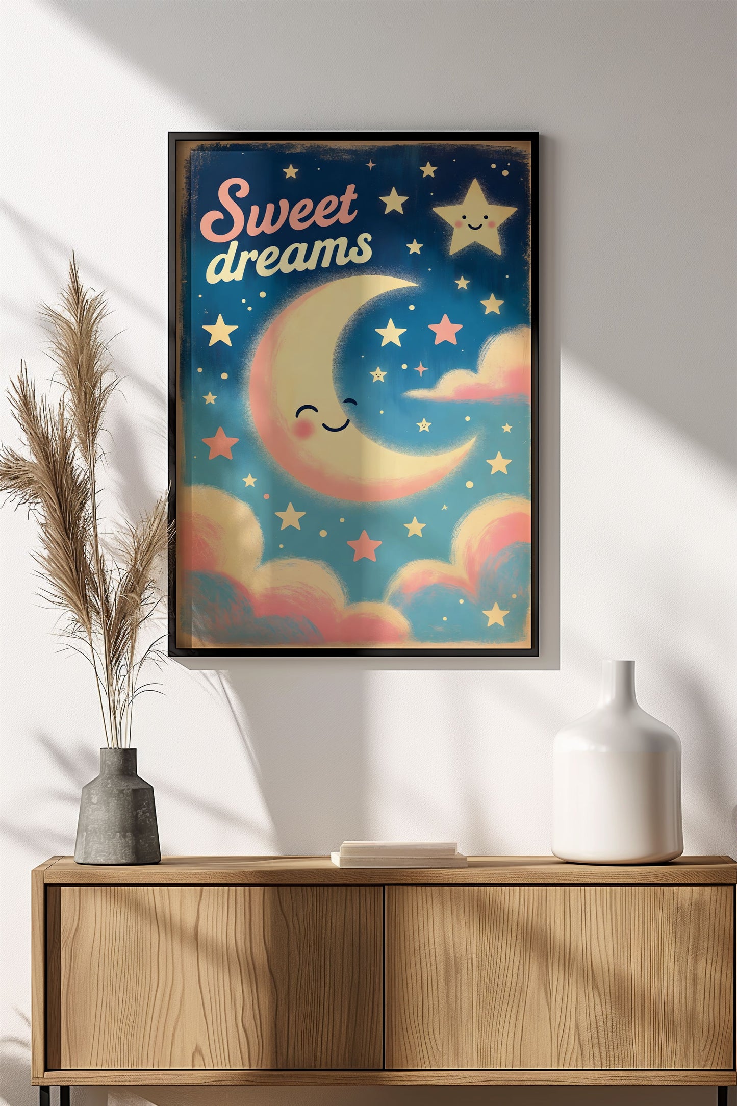 Sweet Dreams Moon - Vintage Kids Poster