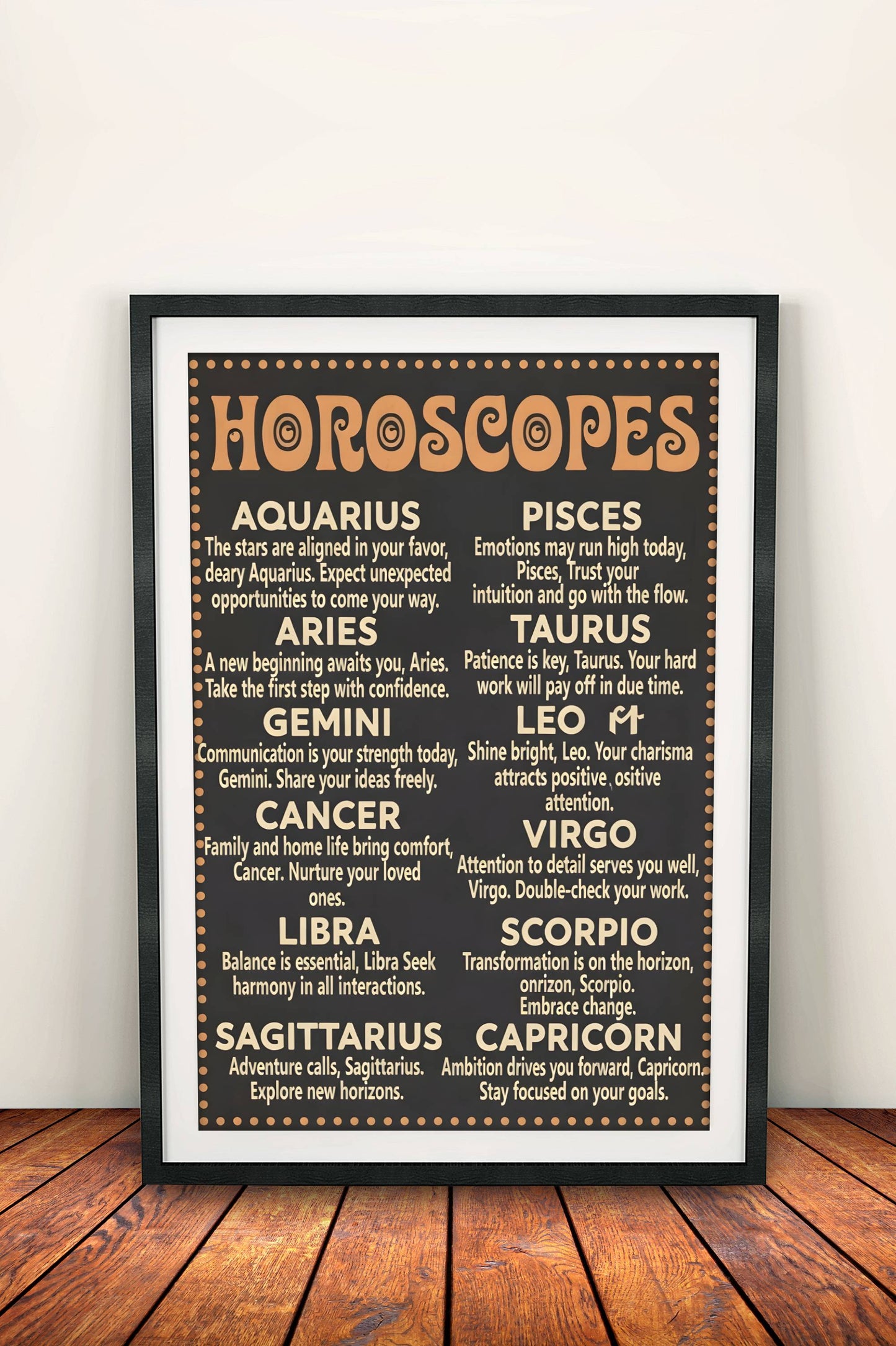 Horoscopes Daily Poster – Retro Zodiac Vintage Art