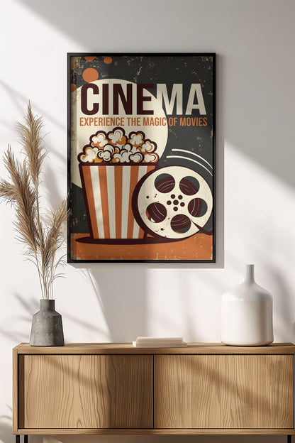 Cinema Experience the Magic of Movies - Retro Vintage Poster