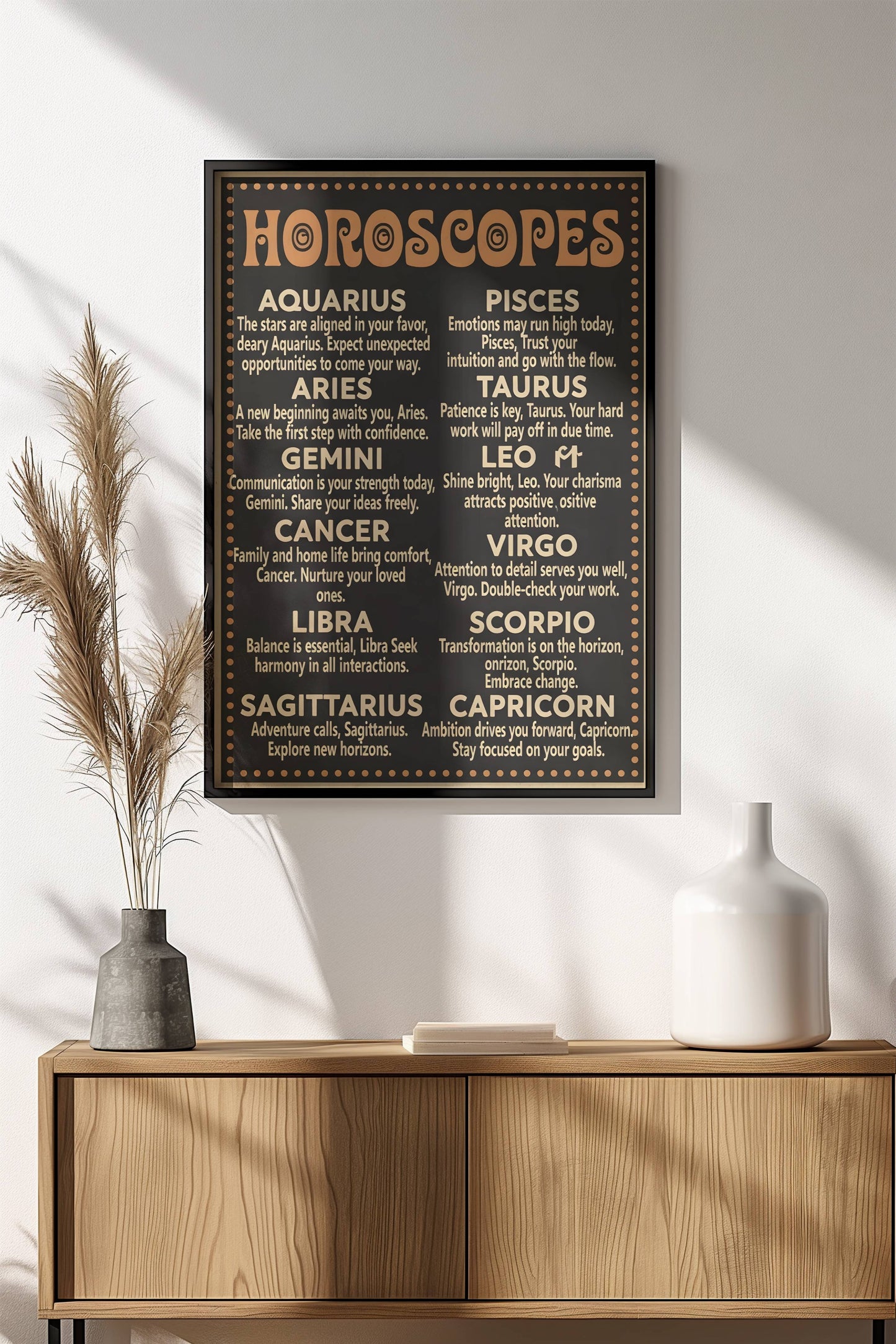 Horoscopes Daily Poster – Retro Zodiac Vintage Art