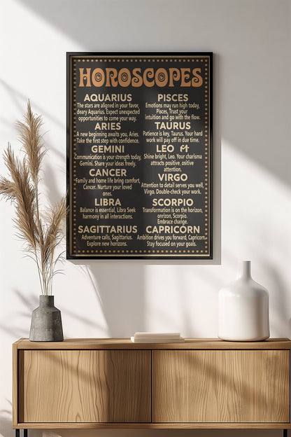 Horoscopes Daily Poster – Retro Zodiac Vintage Art