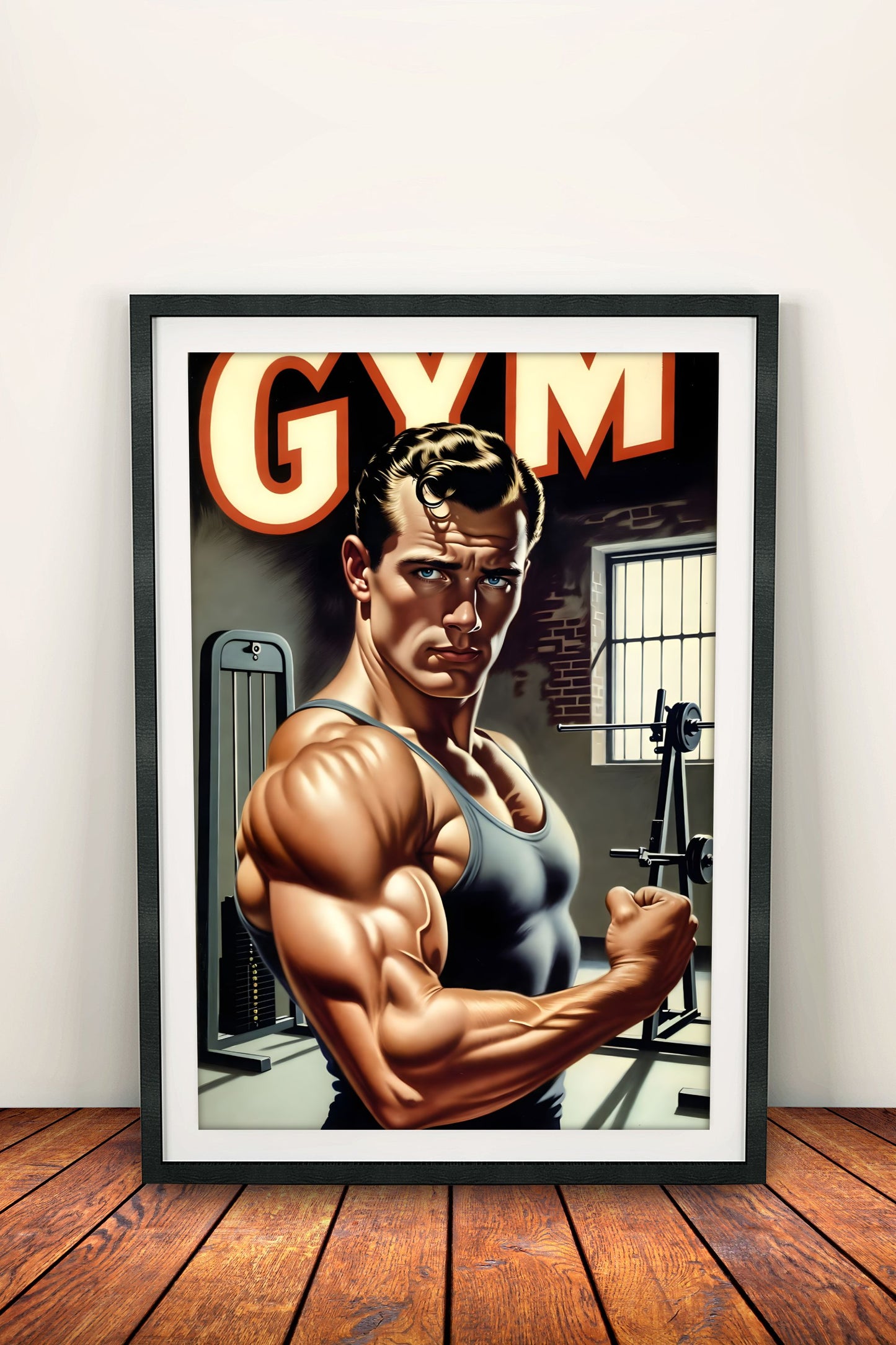 Gym Motivation Muscle Man - Vintage Poster
