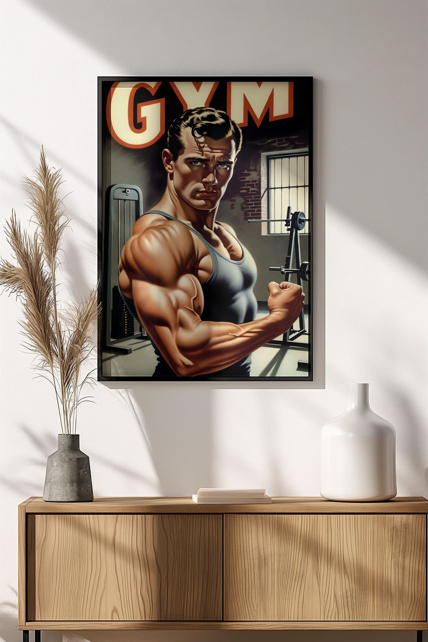 Gym Motivation Muscle Man - Vintage Poster