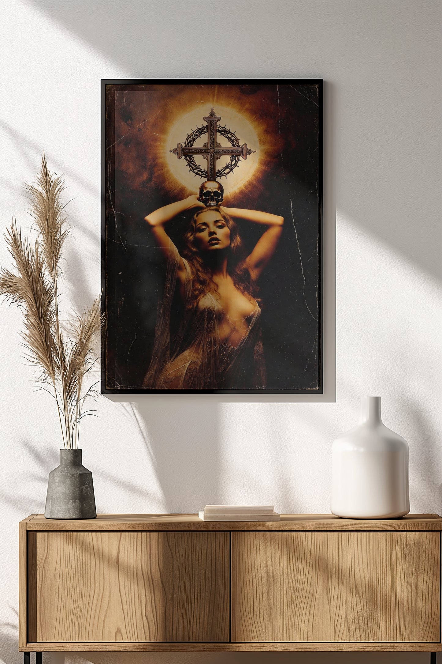 Holy Mary Dark Poster - Retro Gothic Spiritual Art