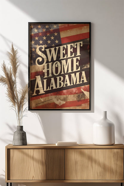 Sweet Home Alabama Poster – Retro American Pride Art