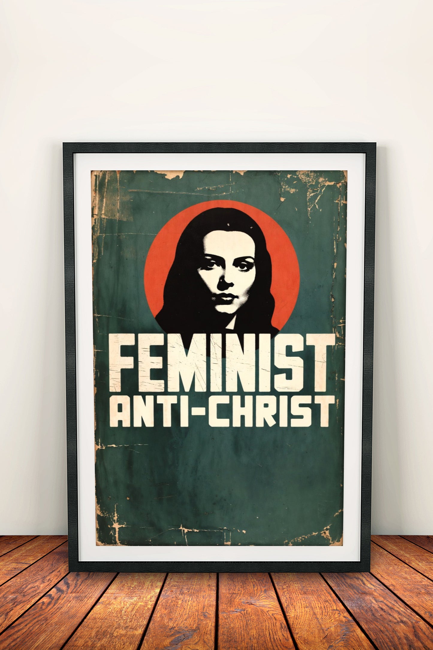 Feminist Anti-Christ - Retro Vintage Provocative Poster