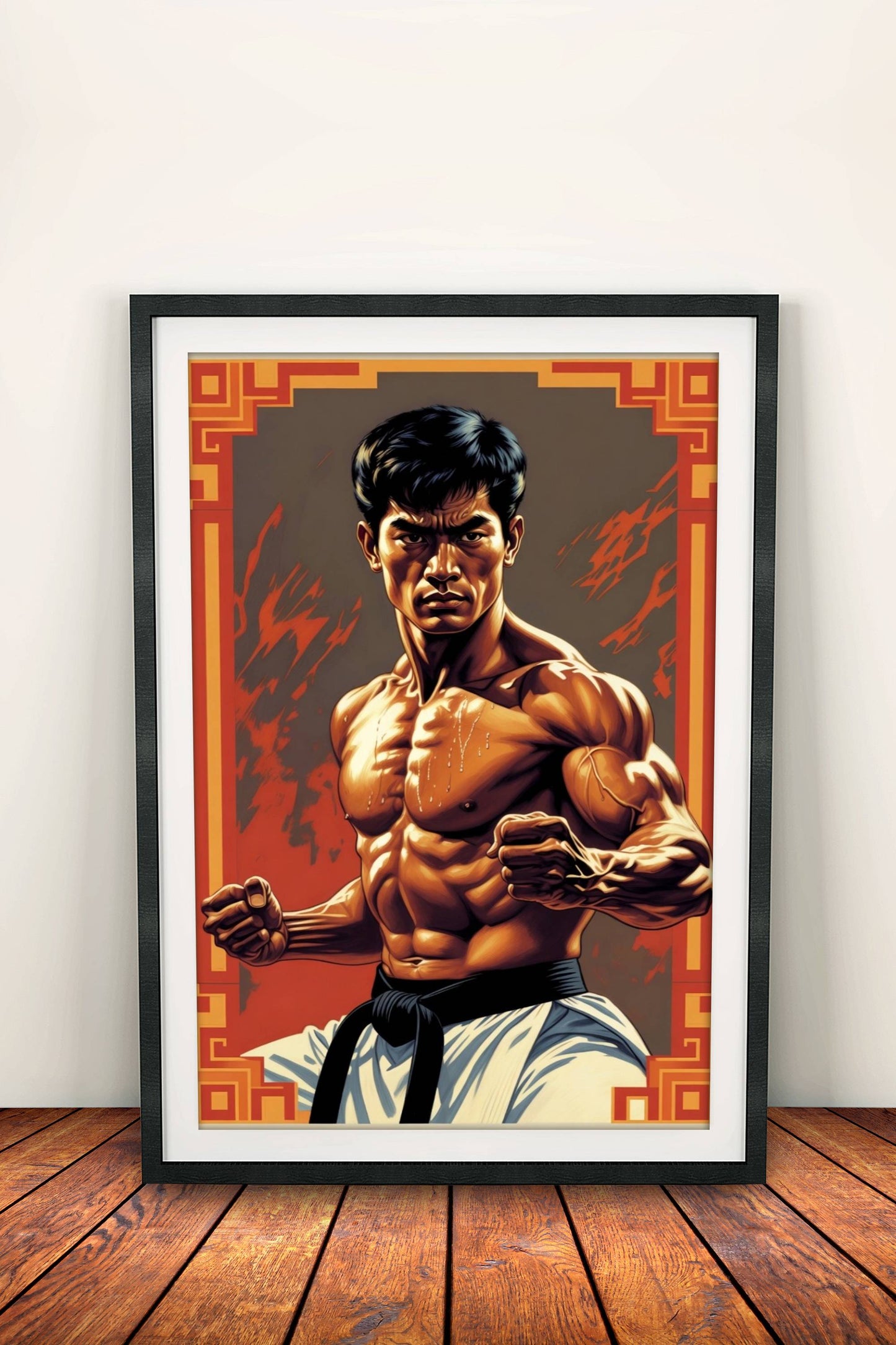 Martial Arts Warrior Poster – Retro Kung Fu Power Art