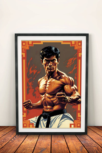 Martial Arts Warrior Poster – Retro Kung Fu Power Art