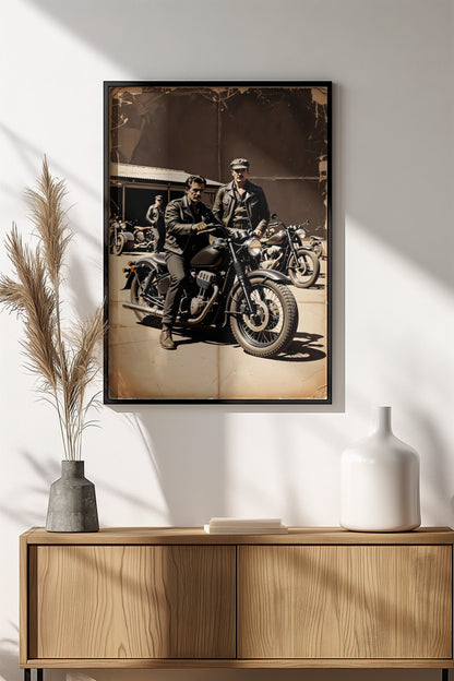 Retro Motorcycle Gang Poster – Vintage Biker Brotherhood Art