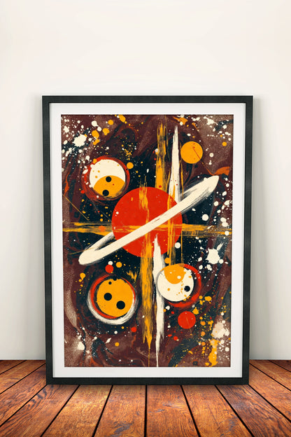 Cosmic Orbits Abstract - Retro Vintage Space Art Poster