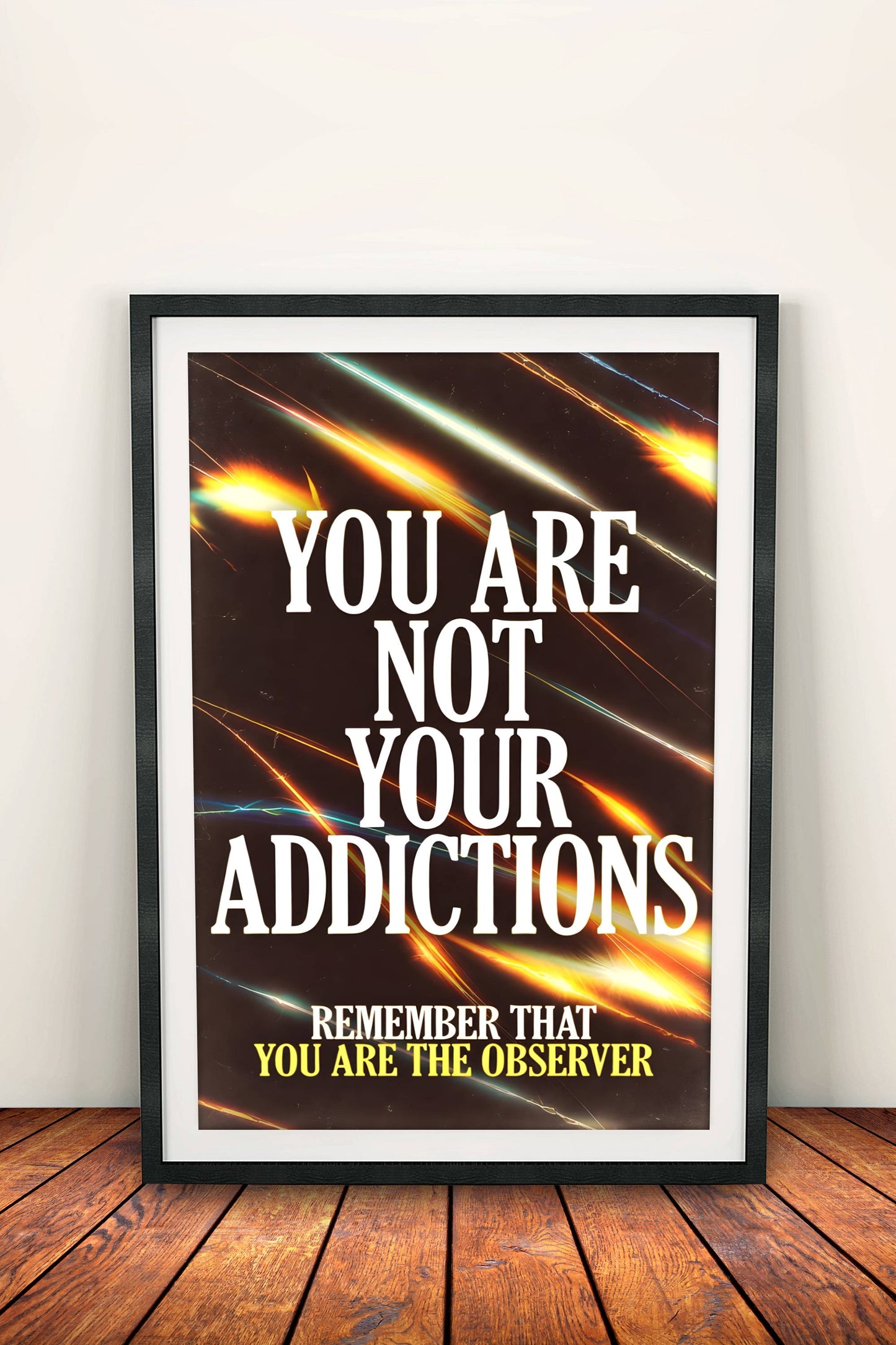 You Are Not Your Addictions Poster – Retro Spiritual Recovery Art
