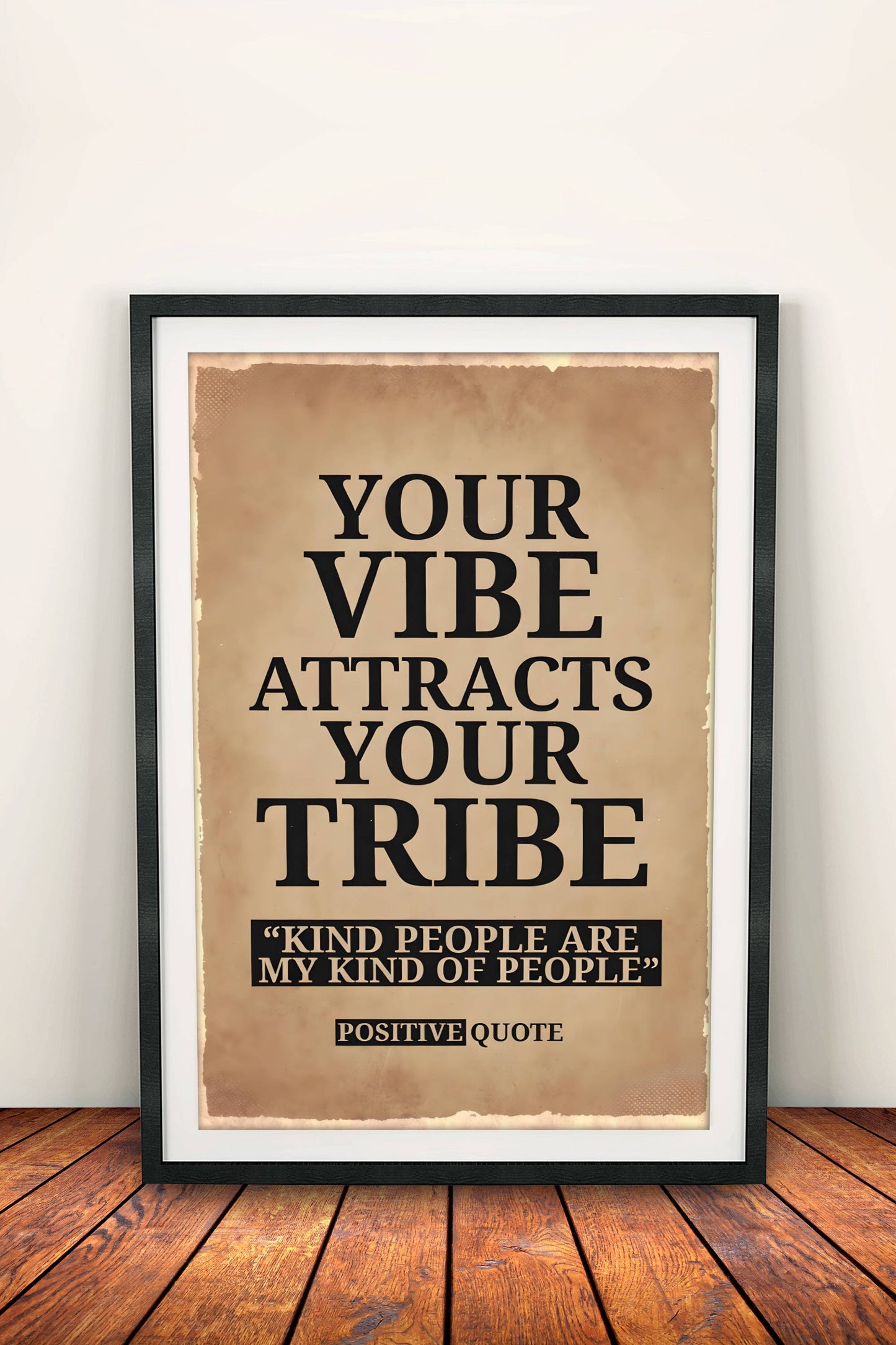 Your Vibe Attracts Your Tribe Poster – Retro Positive Quote Art