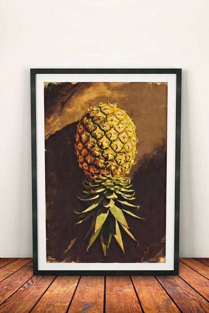 Pineapple Still Life Poster – Retro Tropical Fruit Art