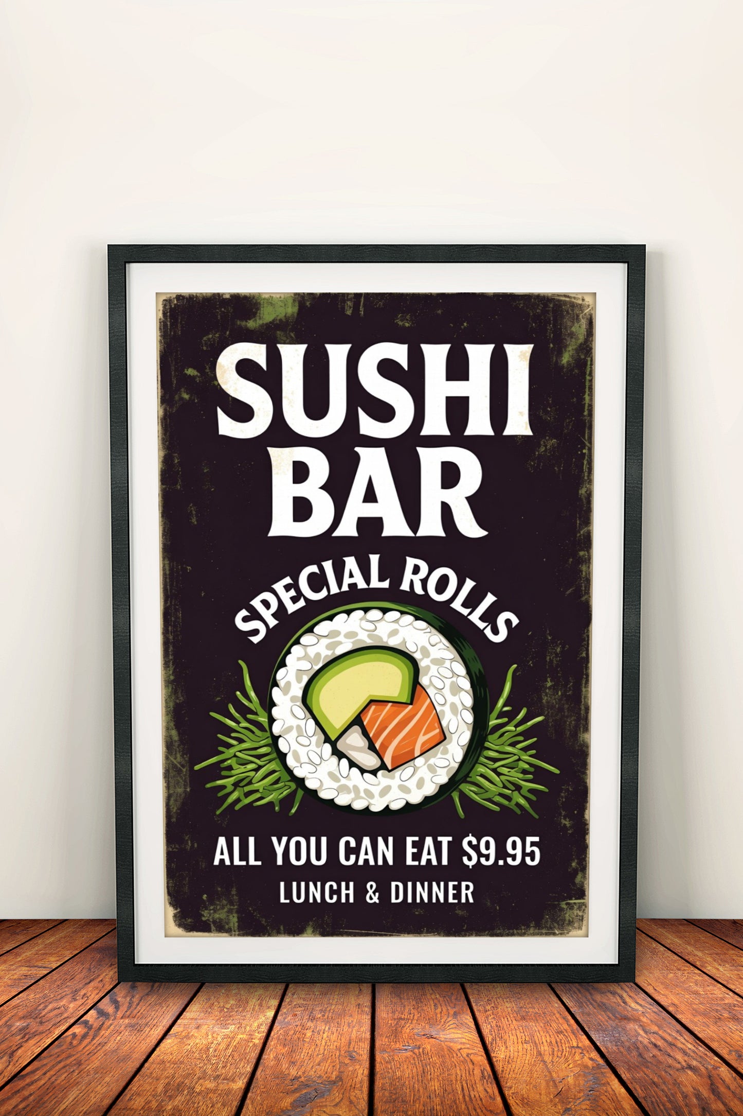 Sushi Bar Special Rolls - Retro Vintage Kitchen Poster
