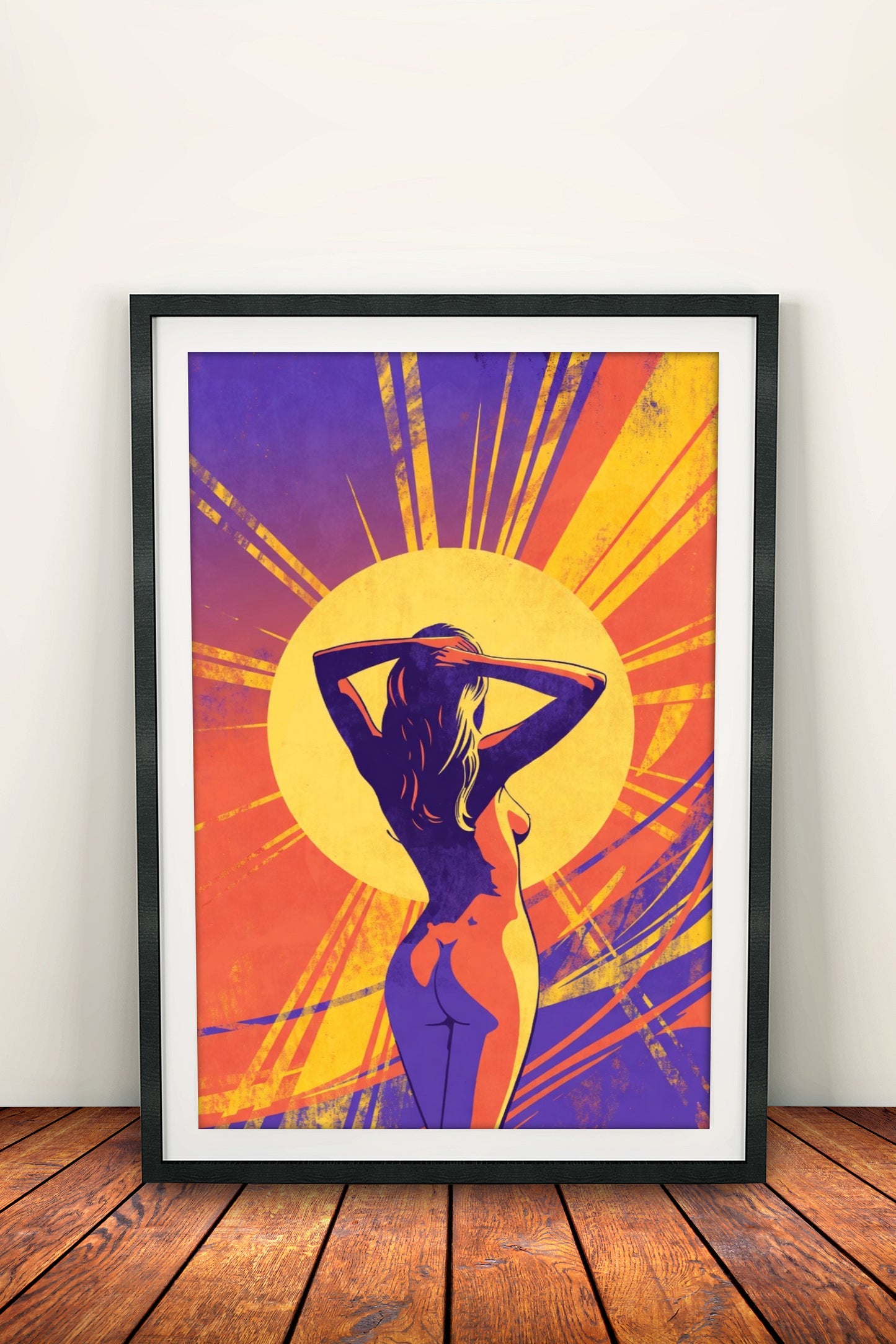 Sunrise Silhouette Poster – Retro Glam Art